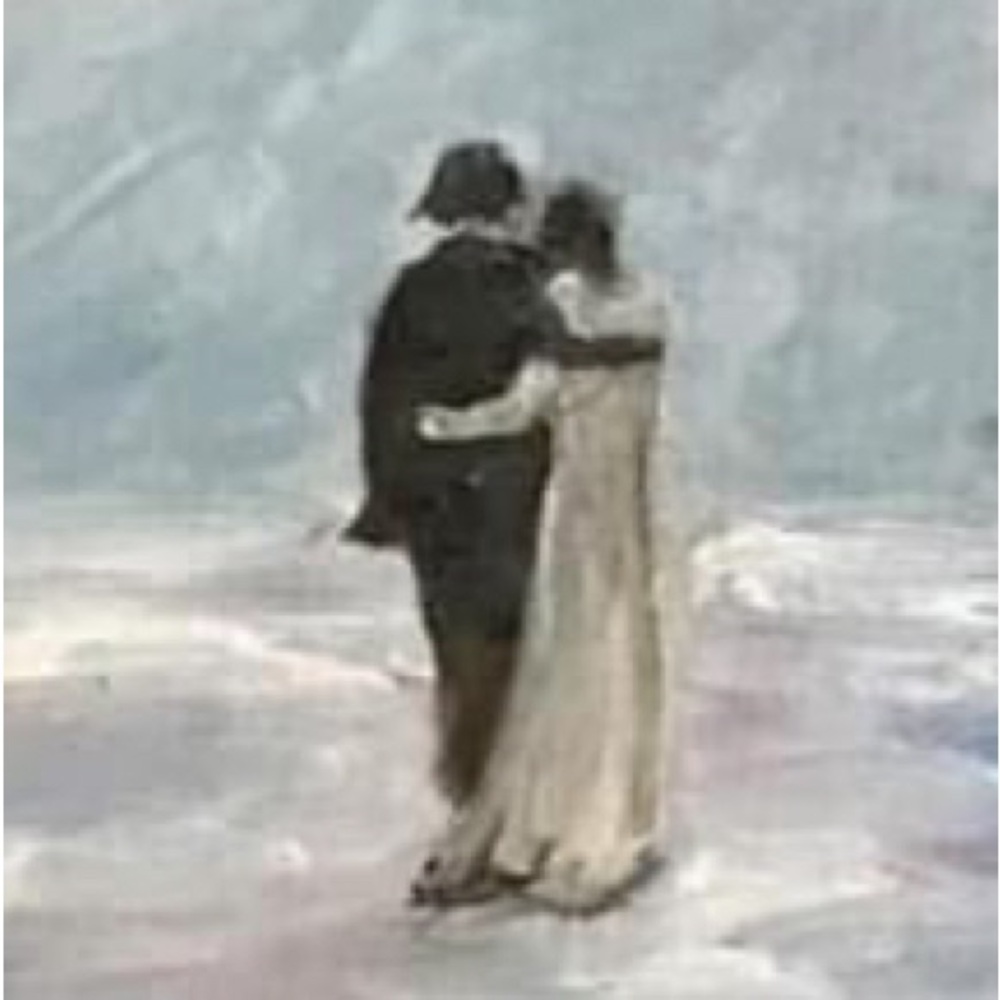 original oil painting, framed, love